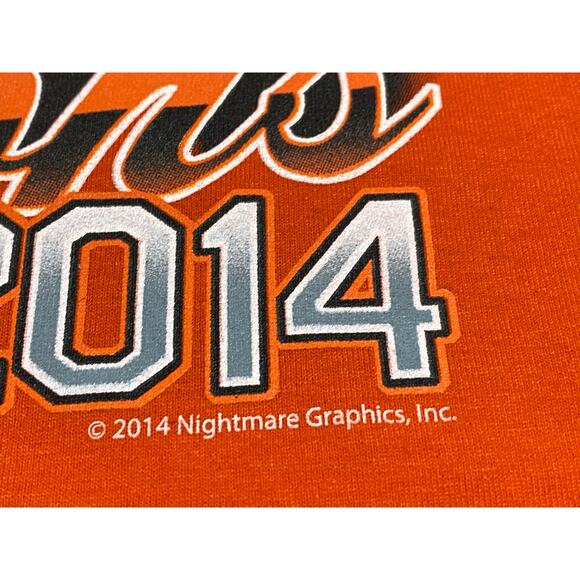 Russell Medium Baltimore Orioles Orange Graphic T-Shirt-2014 Post Season - Picture 5 of 8